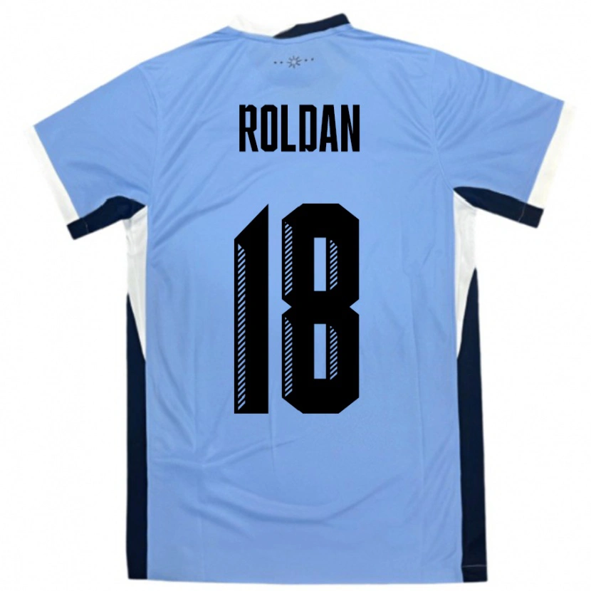 Danxen Donna Maglia Uruguay Thiago Roldan #18 Bianco Nero Kit Gara Home 24-26 Maglietta