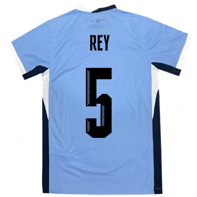 Danxen Donna Maglia Uruguay Rodrigo Rey #5 Bianco Nero Kit Gara Home 24-26 Maglietta