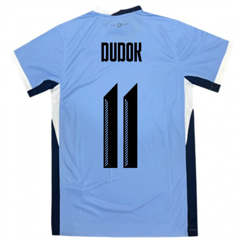 Danxen Donna Maglia Uruguay Rodrigo Dudok #11 Bianco Nero Kit Gara Home 24-26 Maglietta