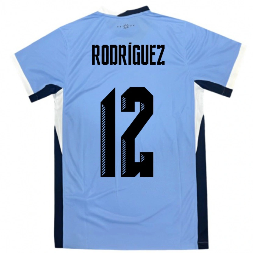Danxen Donna Maglia Uruguay Randall Rodriguez #12 Bianco Nero Kit Gara Home 24-26 Maglietta