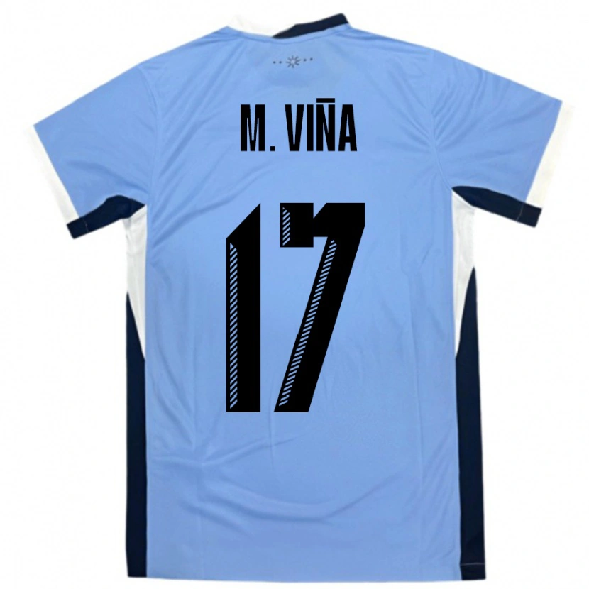Danxen Donna Maglia Uruguay Matias Vina #17 Bianco Nero Kit Gara Home 24-26 Maglietta