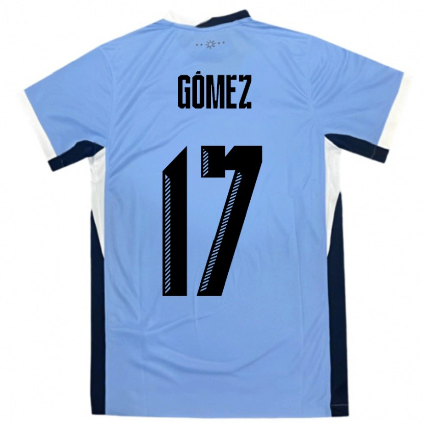 Danxen Donna Maglia Uruguay Cecilia Gomez #17 Bianco Nero Kit Gara Home 24-26 Maglietta