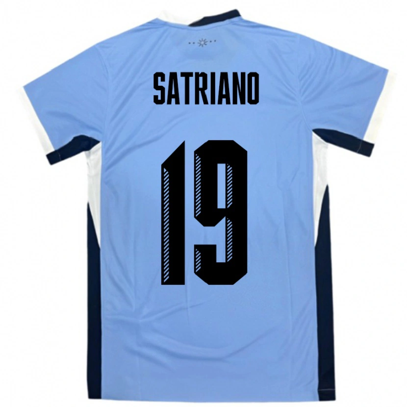 Danxen Donna Maglia Uruguay Martin Satriano #19 Bianco Nero Kit Gara Home 24-26 Maglietta
