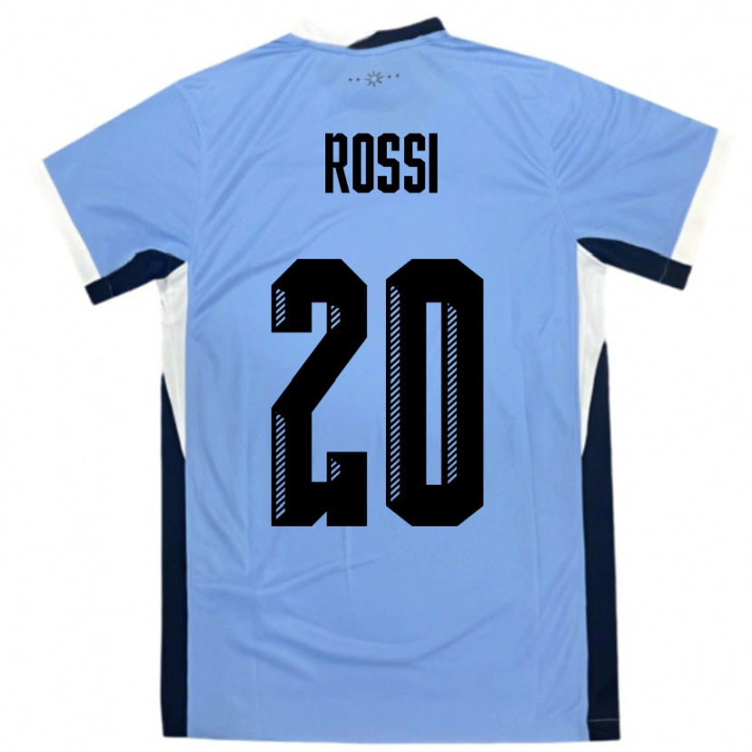 Danxen Donna Maglia Uruguay Diego Rossi #20 Bianco Nero Kit Gara Home 24-26 Maglietta