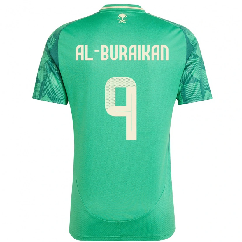 Danxen Donna Maglia Arabia Saudita Firas Al-Buraikan #9 Verde Kit Gara Home 24-26 Maglietta