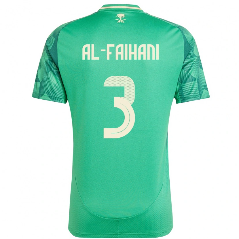 Danxen Donna Maglia Arabia Saudita Nasser Al-Faihani #3 Verde Kit Gara Home 24-26 Maglietta
