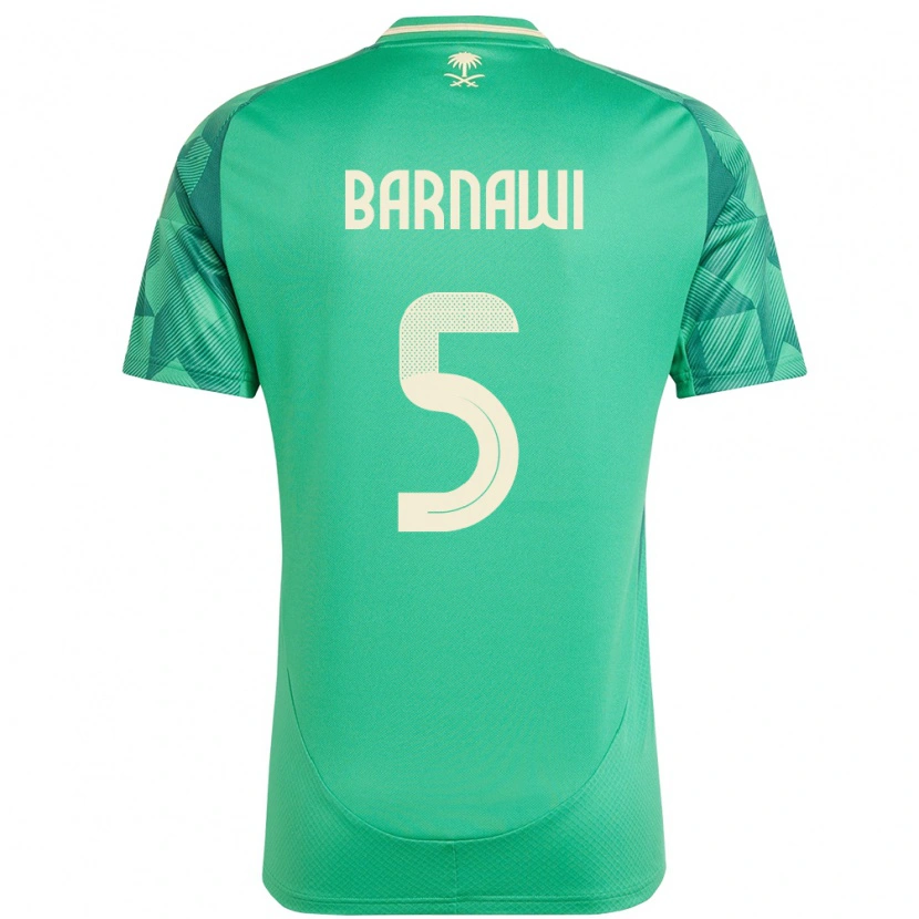 Danxen Donna Maglia Arabia Saudita Mohammed Barnawi #5 Verde Kit Gara Home 24-26 Maglietta