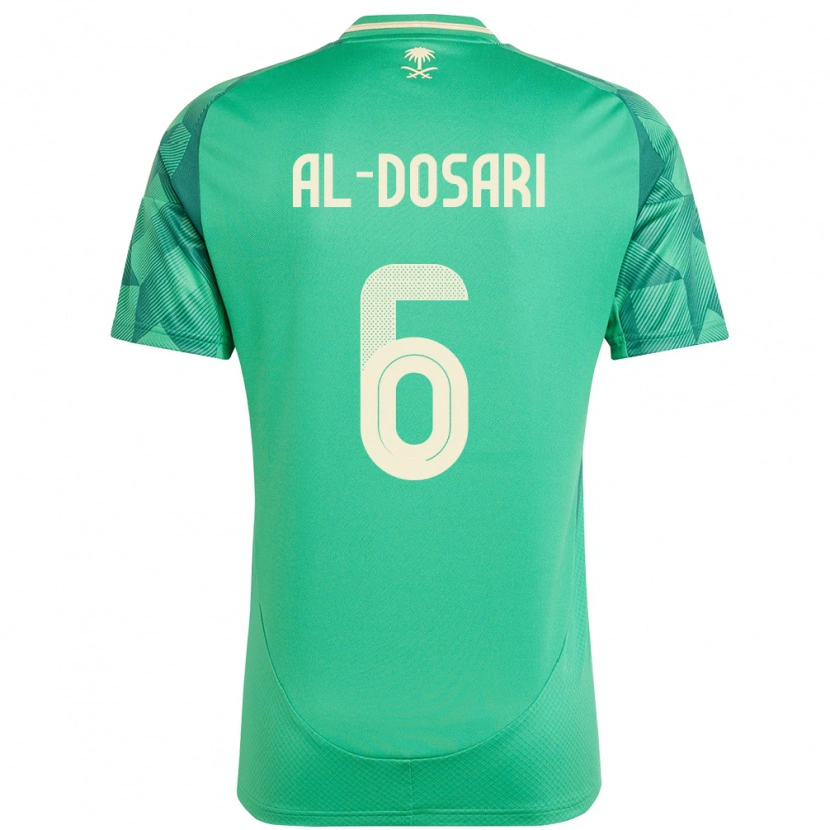 Danxen Donna Maglia Arabia Saudita Saeed Al-Dosari #6 Verde Kit Gara Home 24-26 Maglietta