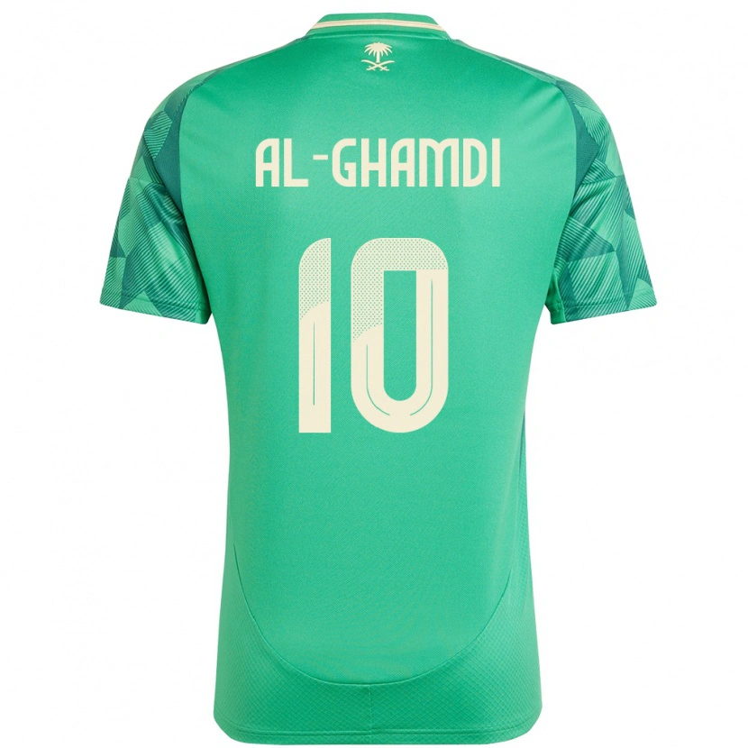 Danxen Donna Maglia Arabia Saudita Ziyad Al-Ghamdi #10 Verde Kit Gara Home 24-26 Maglietta