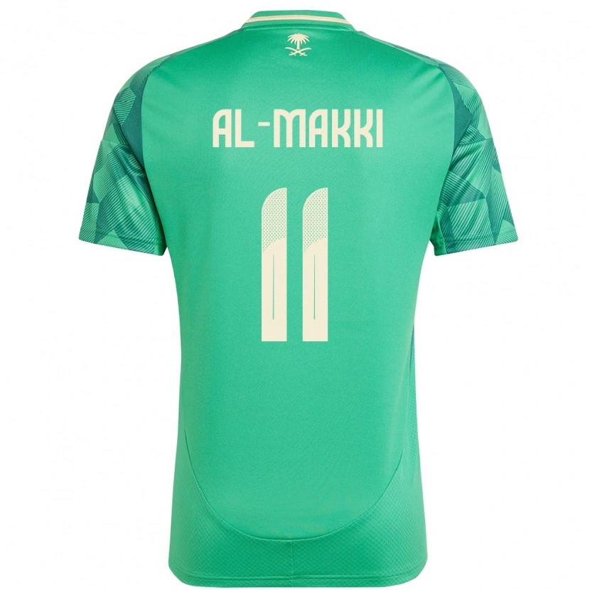 Danxen Donna Maglia Arabia Saudita Ali Al-Makki #11 Verde Kit Gara Home 24-26 Maglietta