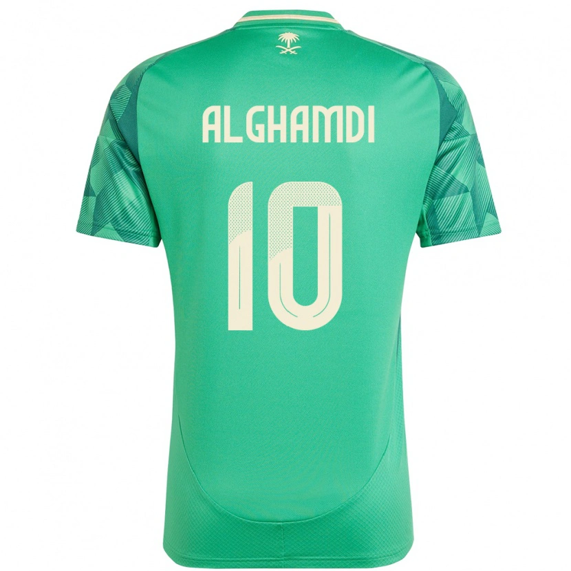 Danxen Donna Maglia Arabia Saudita Ahmad Alghamdi #10 Verde Kit Gara Home 24-26 Maglietta