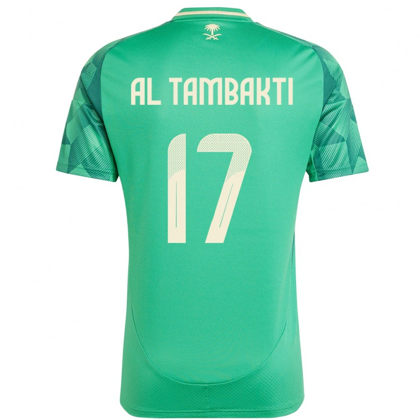 Danxen Donna Maglia Arabia Saudita Hassan Al Tambakti #17 Verde Kit Gara Home 24-26 Maglietta