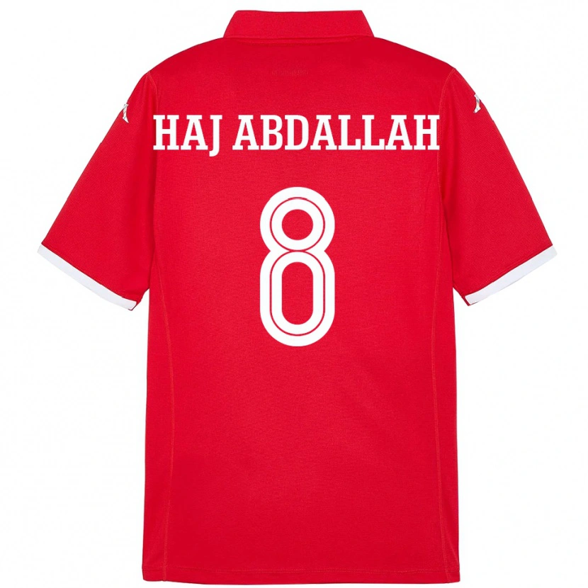 Danxen Donna Maglia Tunisia Saifedine Haj Abdallah #8 Rosso Kit Gara Home 24-26 Maglietta