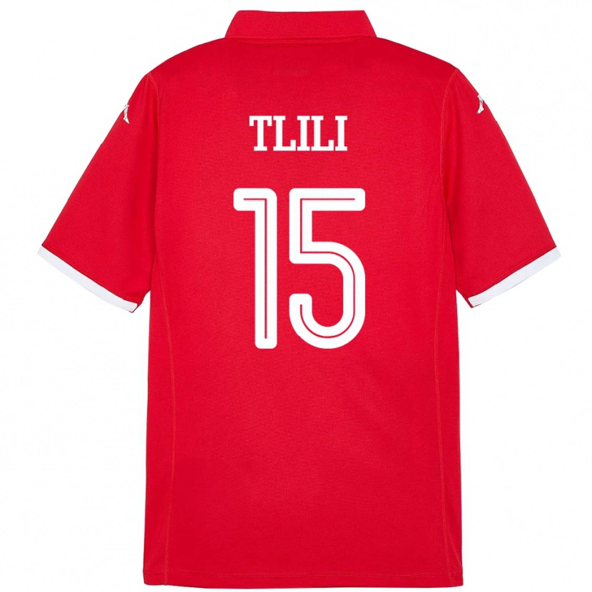 Danxen Donna Maglia Tunisia Mehdi Tlili #15 Rosso Kit Gara Home 24-26 Maglietta