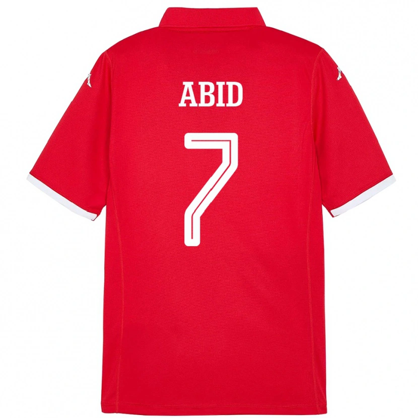 Danxen Donna Maglia Tunisia Aziz Abid #7 Rosso Kit Gara Home 24-26 Maglietta