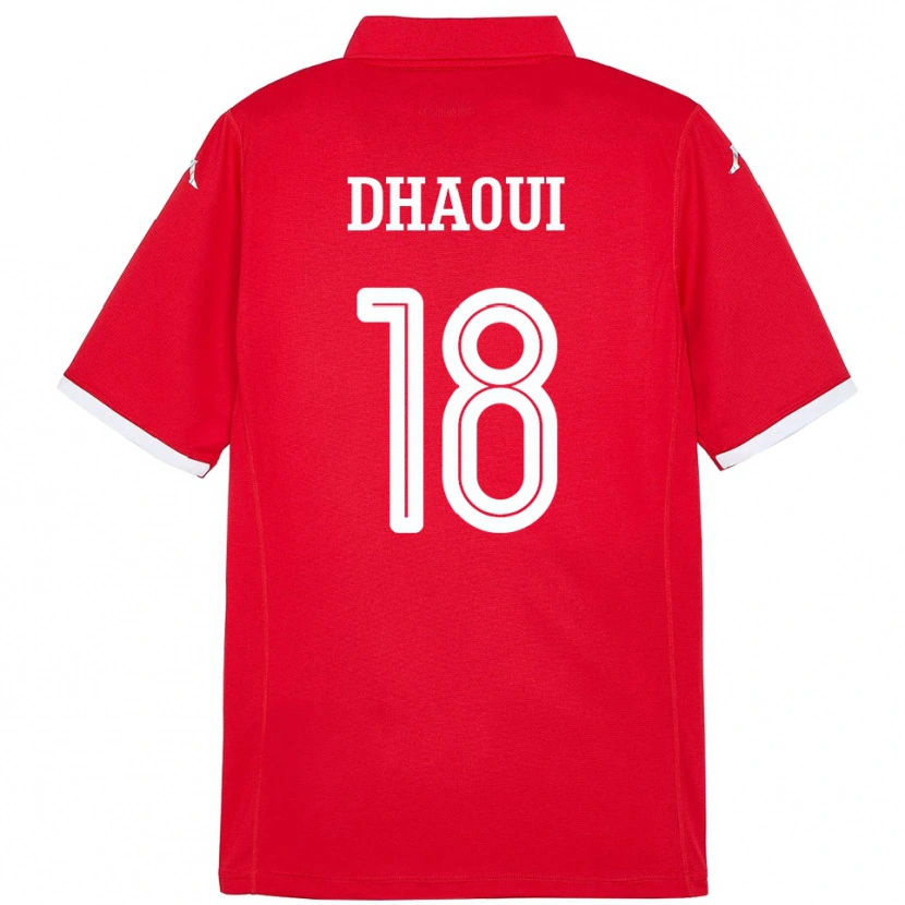 Danxen Donna Maglia Tunisia Mouhamed Dhaoui #18 Rosso Kit Gara Home 24-26 Maglietta