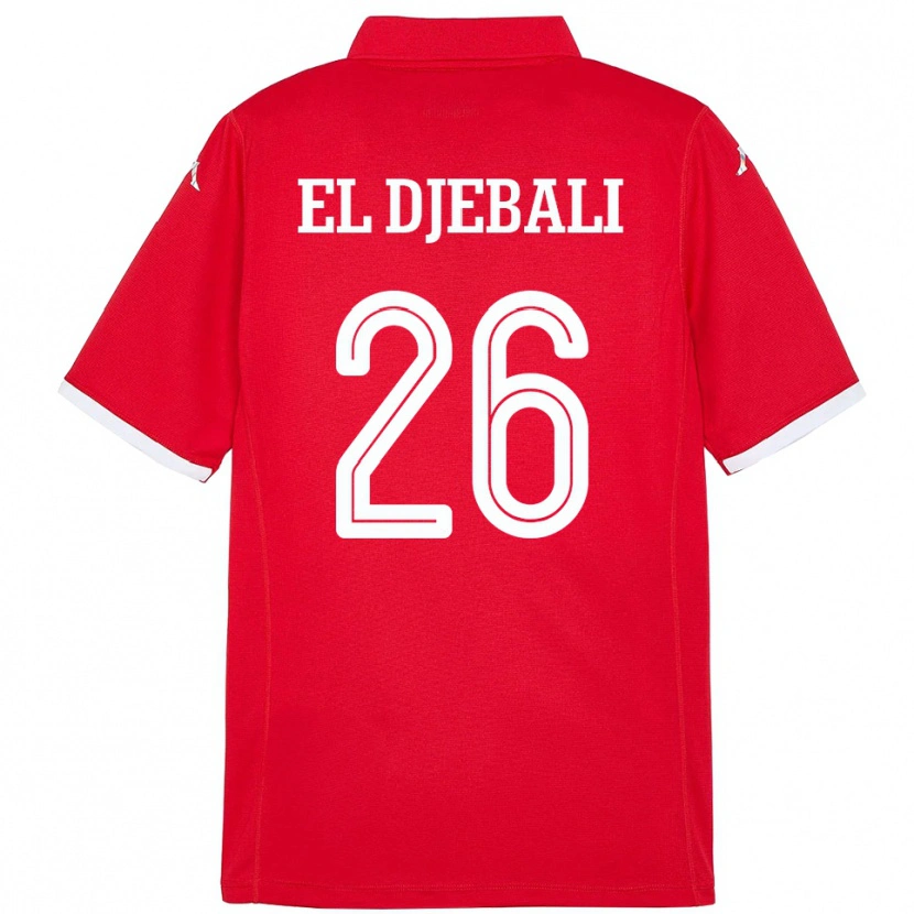 Danxen Donna Maglia Tunisia Chaim El Djebali #26 Rosso Kit Gara Home 24-26 Maglietta