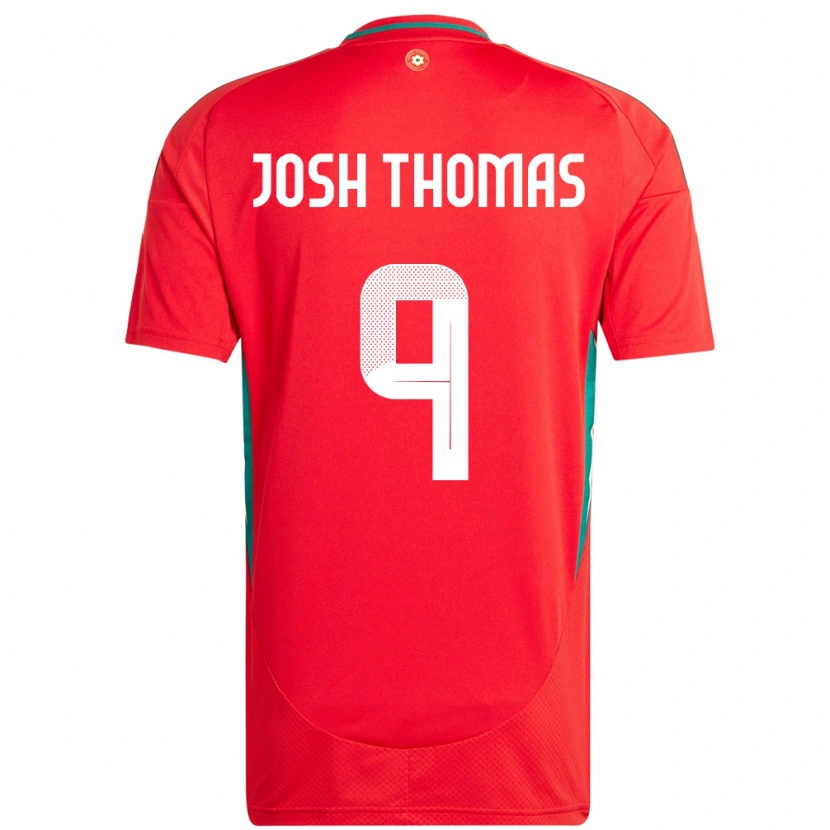 Danxen Donna Maglia Galles Josh Thomas #9 Rosso Kit Gara Home 24-26 Maglietta