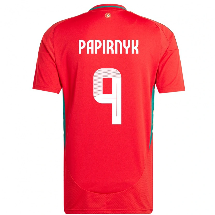 Danxen Donna Maglia Galles Leo Papirnyk #9 Rosso Kit Gara Home 24-26 Maglietta