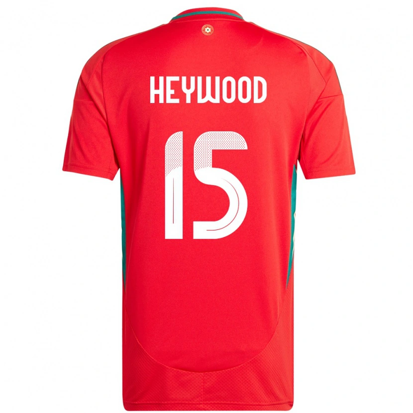 Danxen Donna Maglia Galles Carter Heywood #15 Rosso Kit Gara Home 24-26 Maglietta