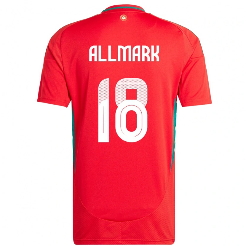 Danxen Donna Maglia Galles Hayden Allmark #18 Rosso Kit Gara Home 24-26 Maglietta