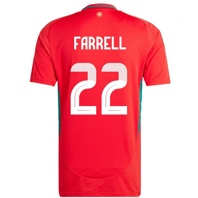 Danxen Donna Maglia Galles Joshua Farrell #22 Rosso Kit Gara Home 24-26 Maglietta