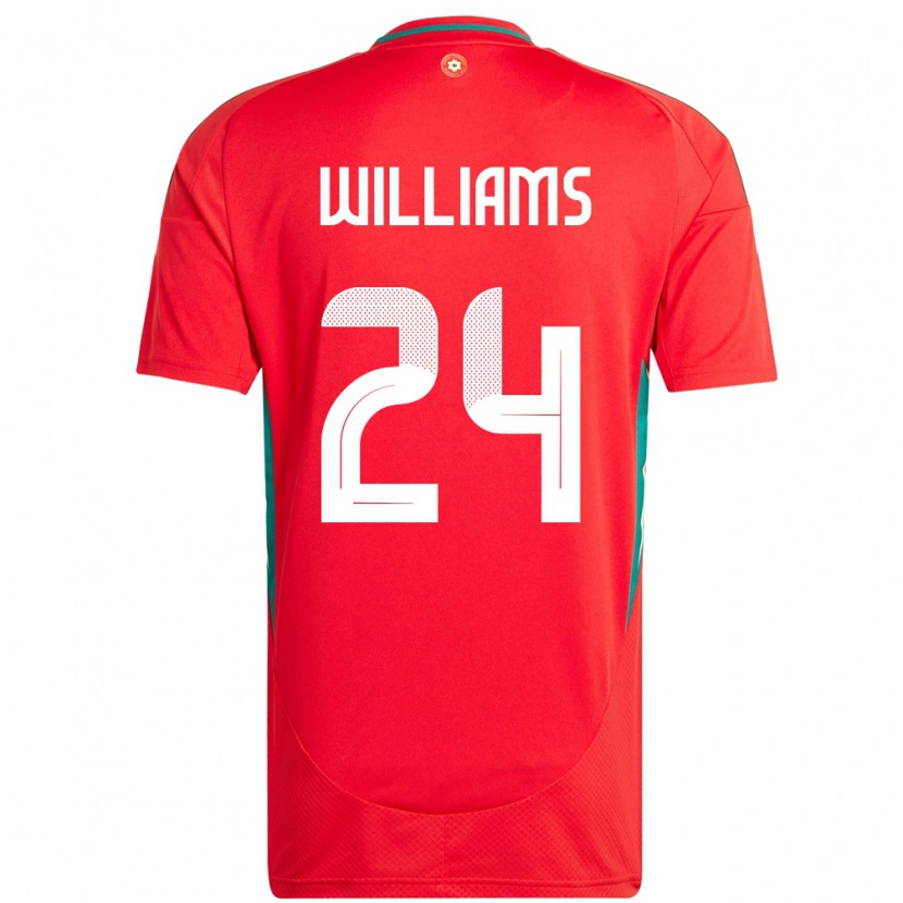 Danxen Donna Maglia Galles Alex Williams #24 Rosso Kit Gara Home 24-26 Maglietta