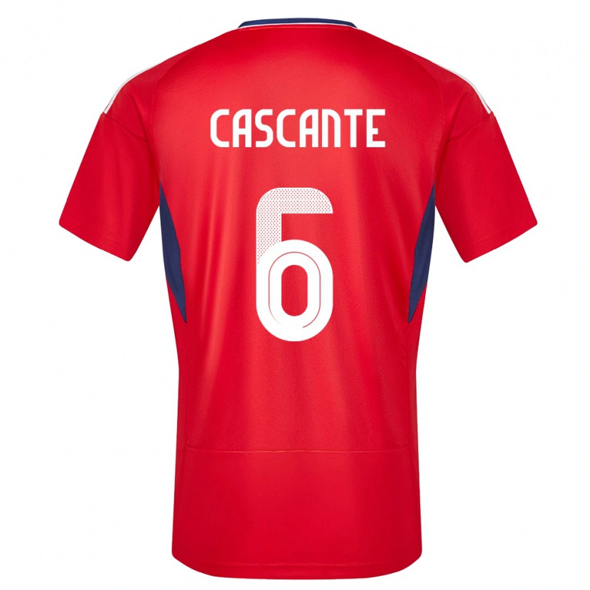Danxen Donna Maglia Costa Rica Julio Cascante #6 Rosso Kit Gara Home 24-26 Maglietta