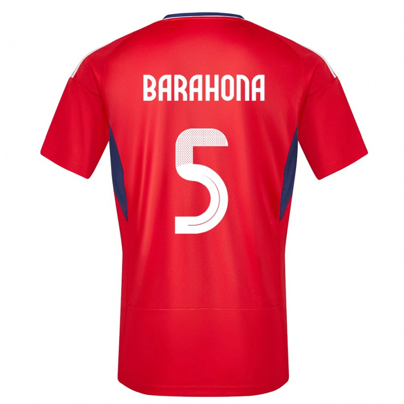 Danxen Donna Maglia Costa Rica Alberth Barahona #5 Rosso Kit Gara Home 24-26 Maglietta