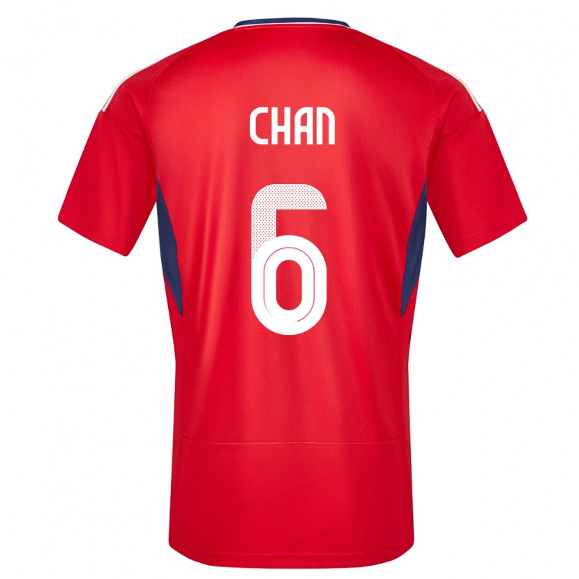 Danxen Donna Maglia Costa Rica Gabriel Chan #6 Rosso Kit Gara Home 24-26 Maglietta