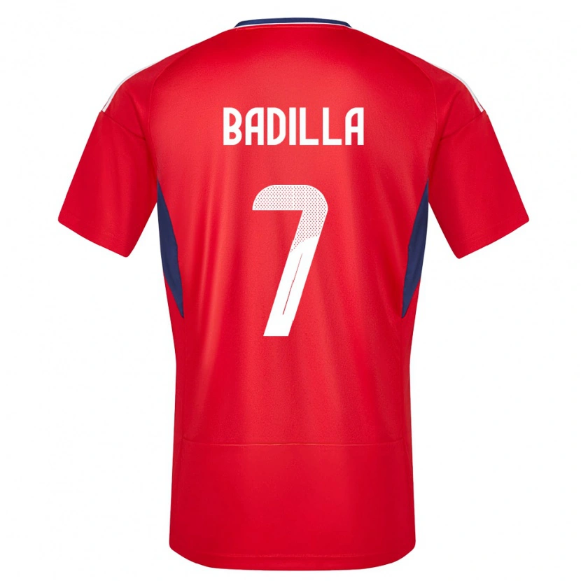 Danxen Donna Maglia Costa Rica Isaac Badilla #7 Rosso Kit Gara Home 24-26 Maglietta