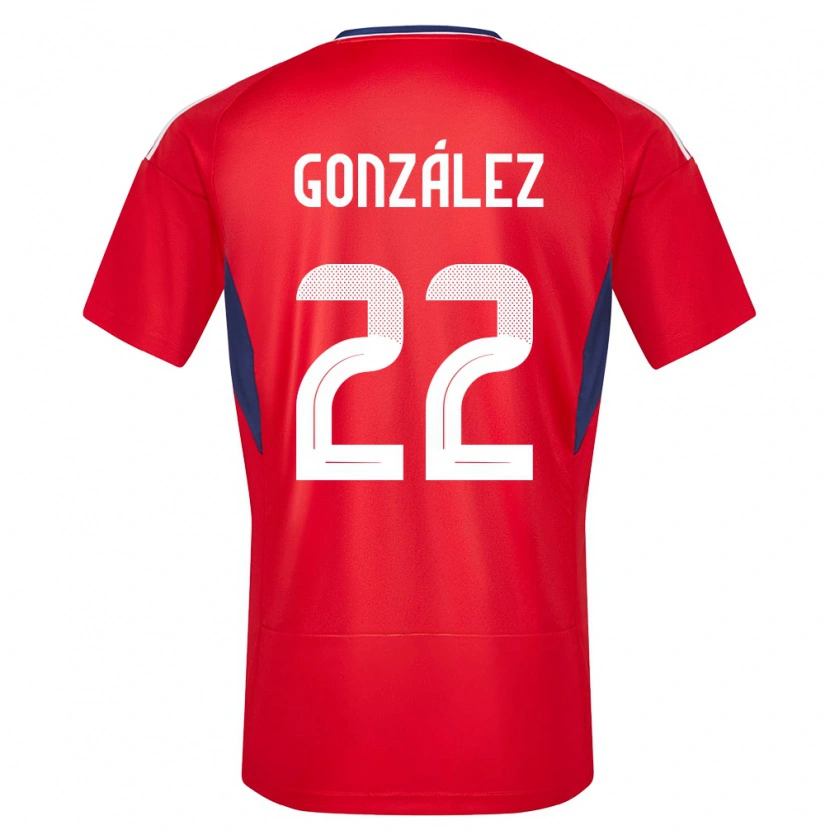Danxen Donna Maglia Costa Rica Kenneth González #22 Rosso Kit Gara Home 24-26 Maglietta