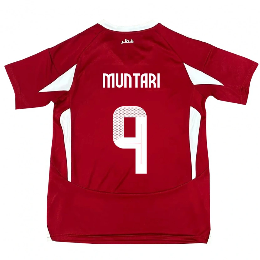 Danxen Donna Maglia Qatar Mohammed Muntari #9 Rosso Kit Gara Home 24-26 Maglietta