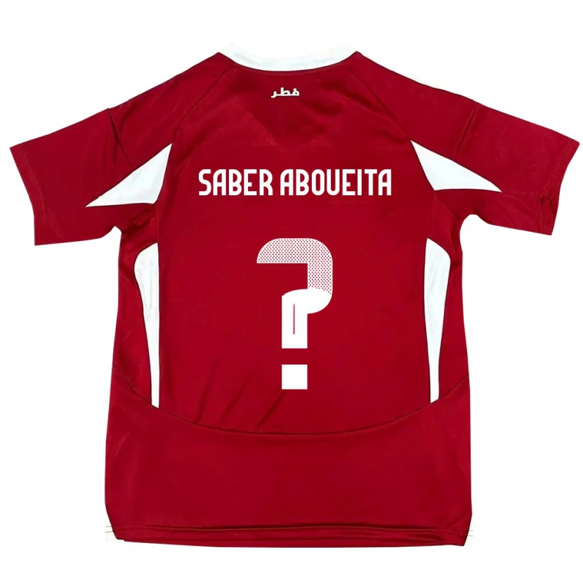 Danxen Donna Maglia Qatar Ahmed Saber Aboueita #0 Rosso Kit Gara Home 24-26 Maglietta