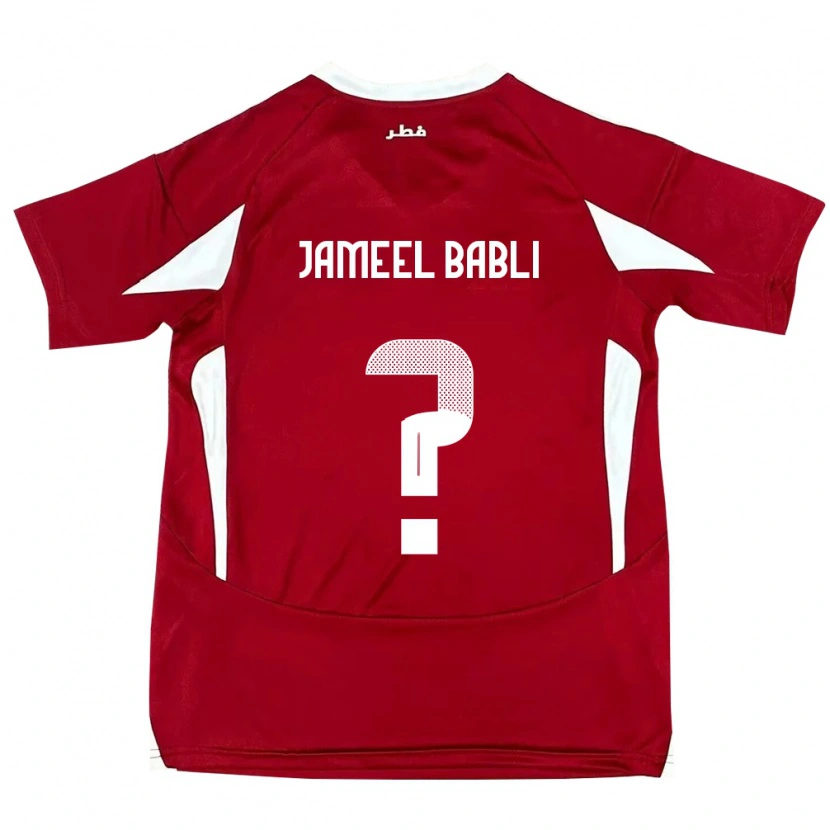 Danxen Donna Maglia Qatar Mohannad Jameel Babli #0 Rosso Kit Gara Home 24-26 Maglietta