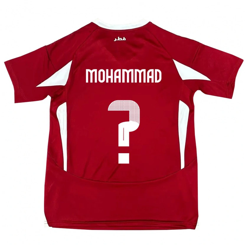Danxen Donna Maglia Qatar Khaled Mohammad #0 Rosso Kit Gara Home 24-26 Maglietta