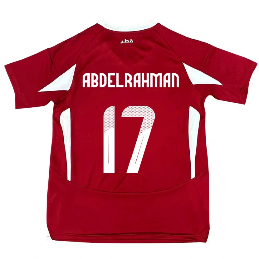 Danxen Donna Maglia Qatar Abdelrahman Fahmi Moustafa #17 Rosso Kit Gara Home 24-26 Maglietta