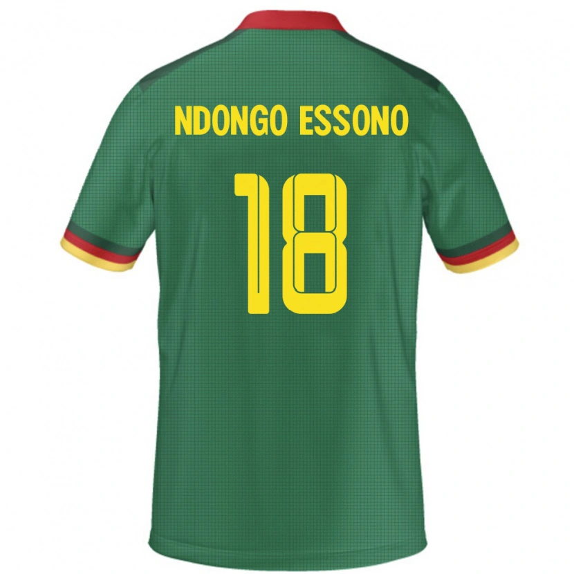 Danxen Donna Maglia Camerun Rodrigue Dipanda Ndongo Essono #18 Verde Kit Gara Home 24-26 Maglietta