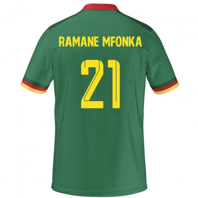 Danxen Donna Maglia Camerun Abdel Ramane Mfonka #21 Verde Kit Gara Home 24-26 Maglietta