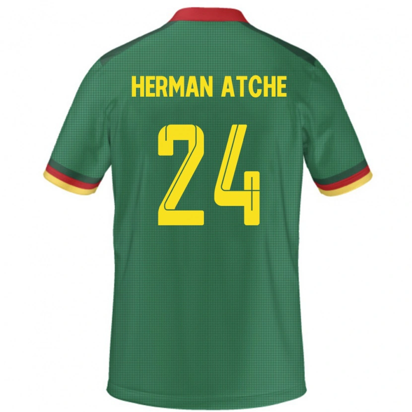 Danxen Donna Maglia Camerun Miguel Herman Atche #24 Verde Kit Gara Home 24-26 Maglietta
