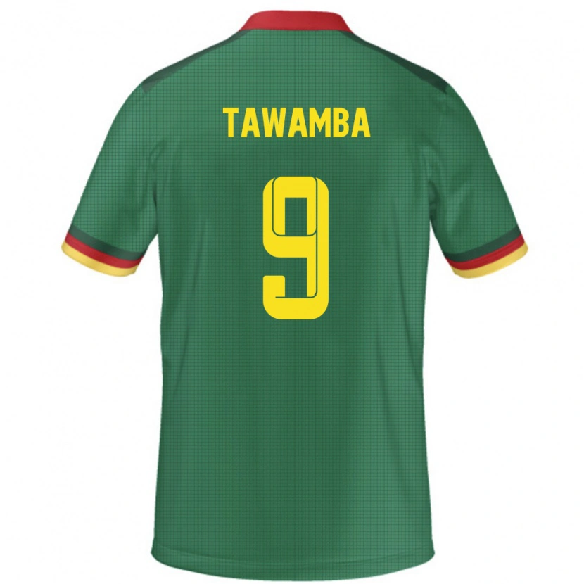 Danxen Donna Maglia Camerun Leandre Tawamba #9 Verde Kit Gara Home 24-26 Maglietta