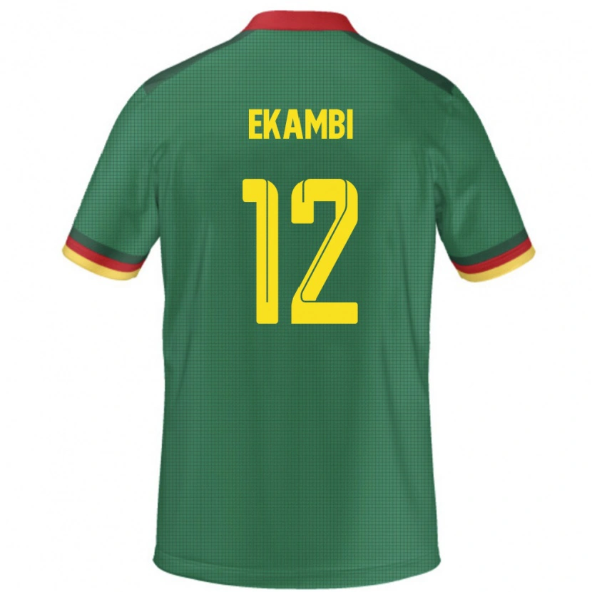 Danxen Donna Maglia Camerun Karl Toko Ekambi #12 Verde Kit Gara Home 24-26 Maglietta