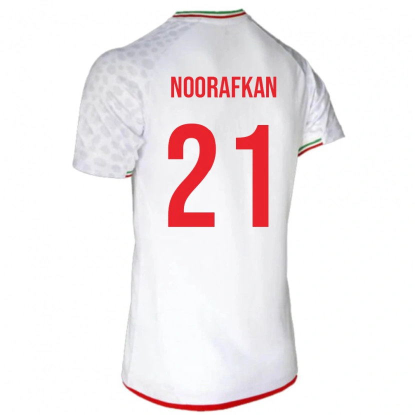 Danxen Donna Maglia Iran Omid Noorafkan #21 Bianco Kit Gara Home 24-26 Maglietta