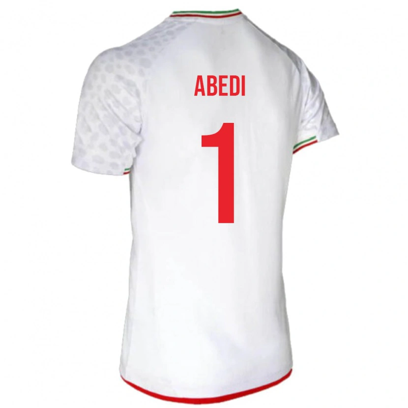 Danxen Donna Maglia Iran Amirmohammad Abedi #1 Bianco Kit Gara Home 24-26 Maglietta