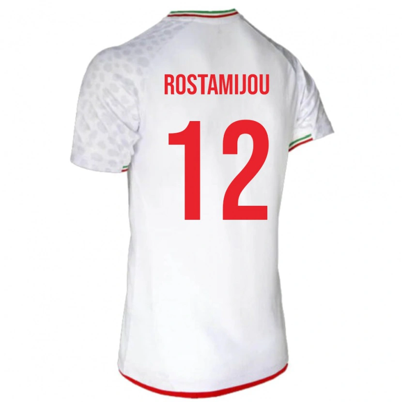 Danxen Donna Maglia Iran Alireza Rostamijou #12 Bianco Kit Gara Home 24-26 Maglietta