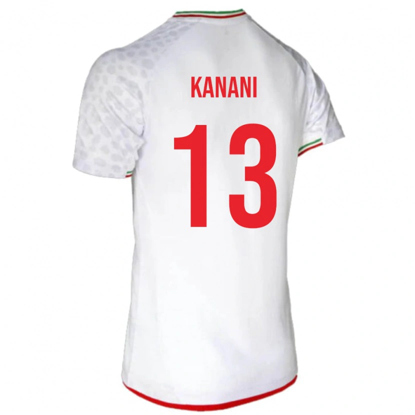 Danxen Donna Maglia Iran Hossein Kanani #13 Bianco Kit Gara Home 24-26 Maglietta