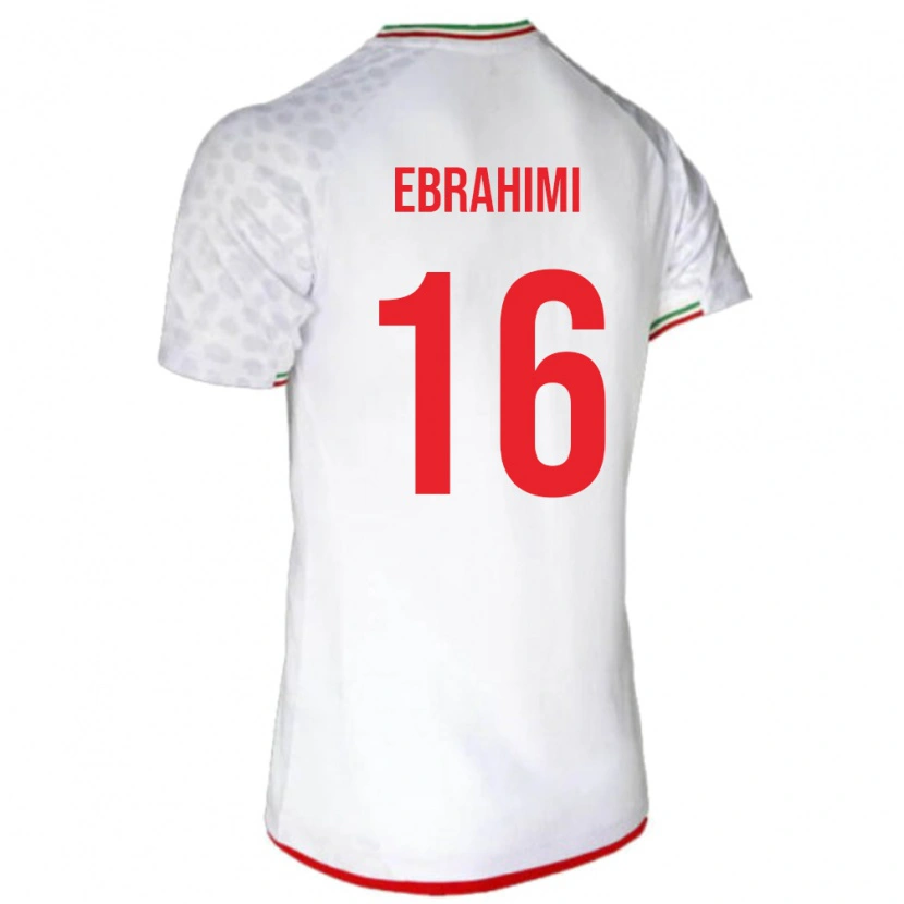 Danxen Donna Maglia Iran Omid Ebrahimi #16 Bianco Kit Gara Home 24-26 Maglietta
