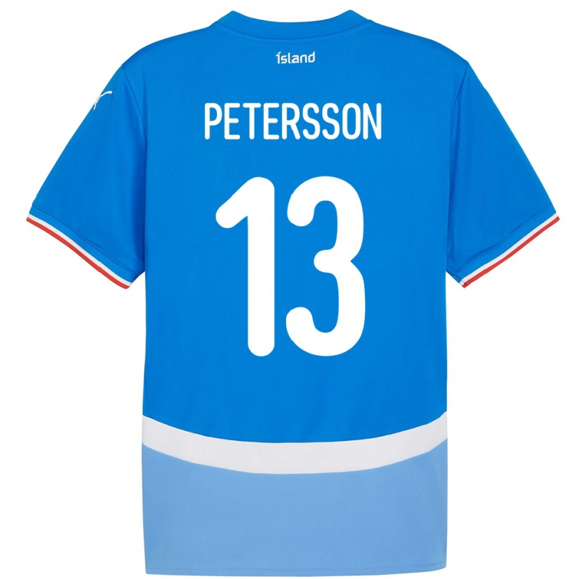 Danxen Donna Maglia Islanda Lúkas Petersson #13 Blu Kit Gara Home 24-26 Maglietta