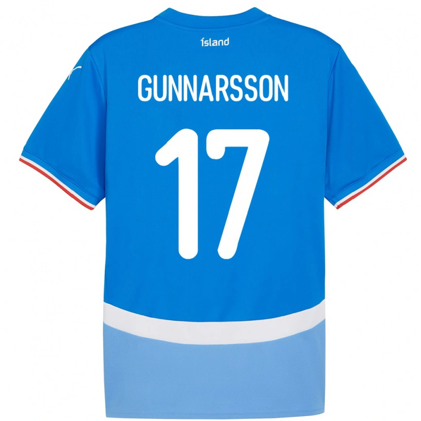 Danxen Donna Maglia Islanda Aron Gunnarsson #17 Blu Kit Gara Home 24-26 Maglietta