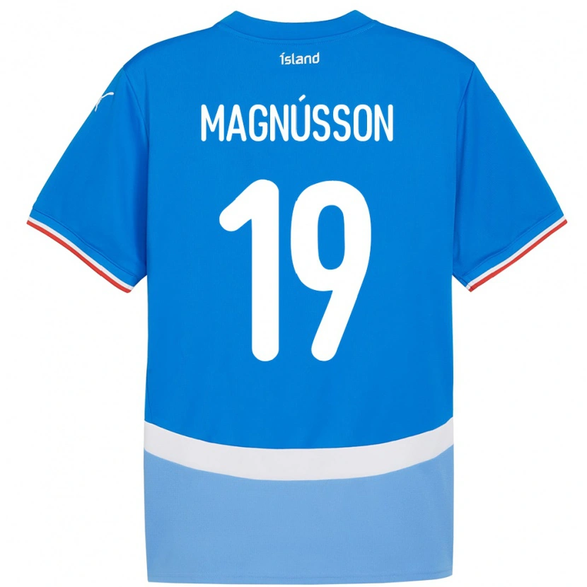 Danxen Donna Maglia Islanda Júlíus Magnússon #19 Blu Kit Gara Home 24-26 Maglietta